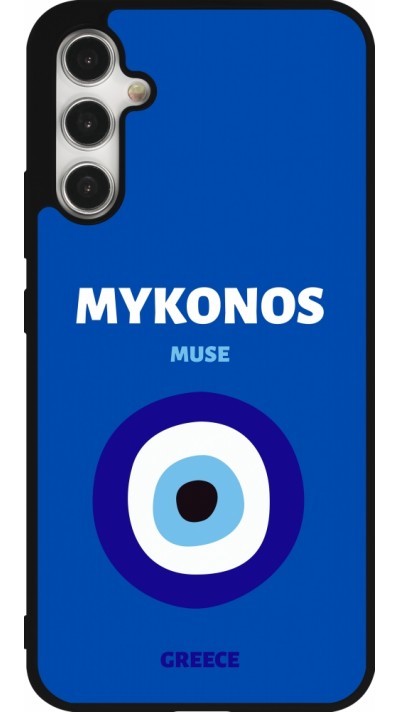 Samsung Galaxy A34 5G Case Hülle - Silikon schwarz Pop Summer Destination Mykonos