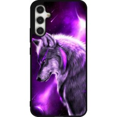 Coque Samsung Galaxy A34 5G - Silicone rigide noir Purple Sky Wolf