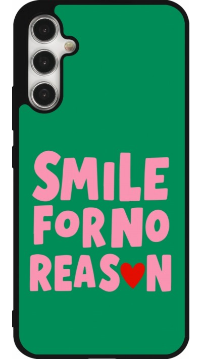 Coque Samsung Galaxy A34 5G - Silicone rigide noir Smile for no reason 2026