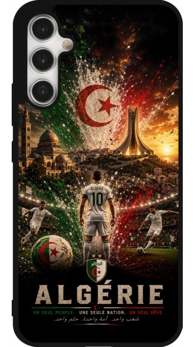 Coque Samsung Galaxy A34 5G - Silicone rigide noir Football Algérie splash 2026
