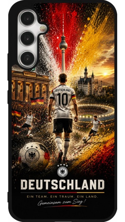 Coque Samsung Galaxy A34 5G - Silicone rigide noir Football Allemagne splash 2026