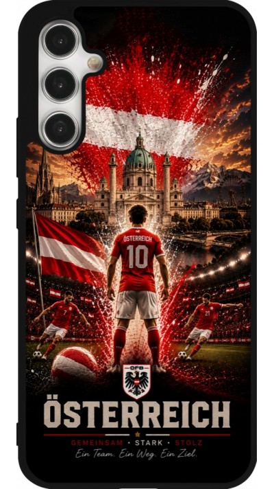 Coque Samsung Galaxy A34 5G - Silicone rigide noir Football Autriche splash 2026