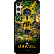 Coque Samsung Galaxy A34 5G - Silicone rigide noir Football Brésil splash 2026