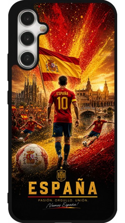 Coque Samsung Galaxy A34 5G - Silicone rigide noir Football Espagne splash 2026