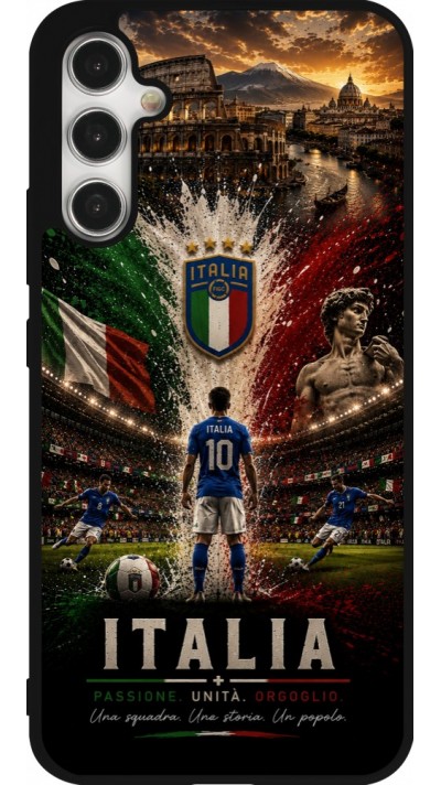 Coque Samsung Galaxy A34 5G - Silicone rigide noir Football Italie splash 2026