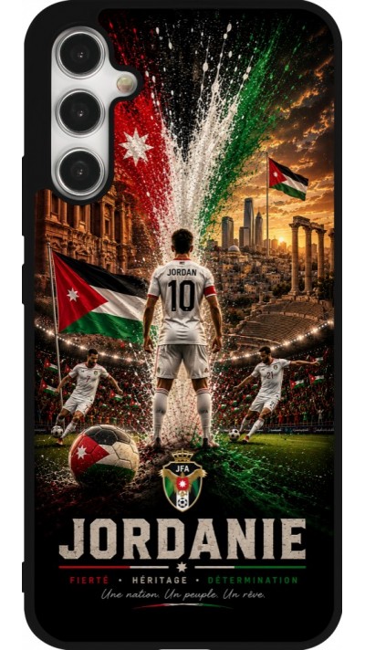 Coque Samsung Galaxy A34 5G - Silicone rigide noir Football Jordanie splash 2026