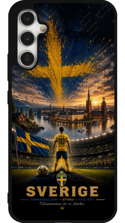 Coque Samsung Galaxy A34 5G - Silicone rigide noir Football Suède splash 2026