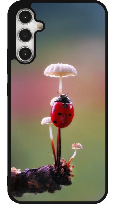 Samsung Galaxy A34 5G Case Hülle - Silikon schwarz Ladybird on a mushroom Spring 2026
