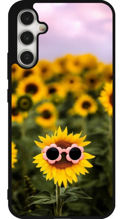 Samsung Galaxy A34 5G Case Hülle - Silikon schwarz Sunflower with glasses Spring 2026