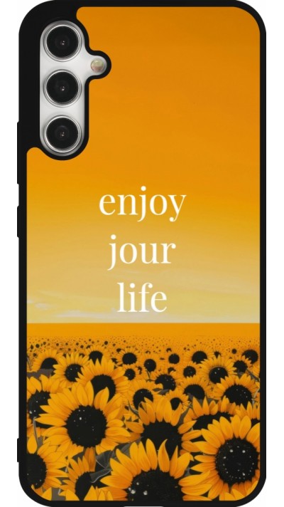 Coque Samsung Galaxy A34 5G - Silicone rigide noir Summer 2025 Enjoy your life