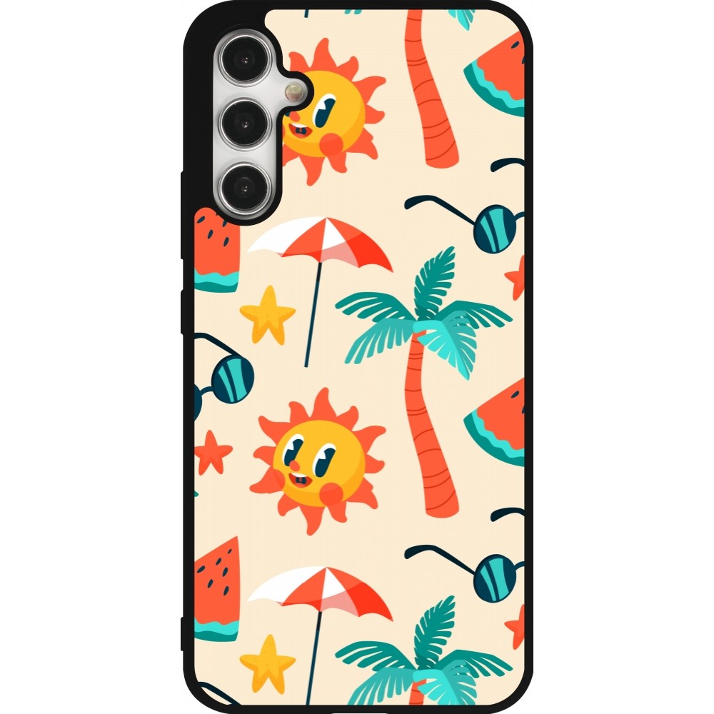 Coque Samsung Galaxy A34 5G - Silicone rigide noir Summer 2025 Pattern soleil