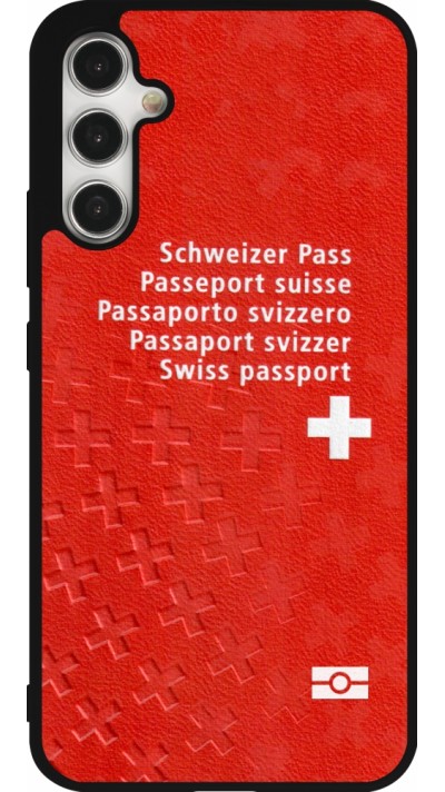 Coque Samsung Galaxy A34 5G - Silicone rigide noir Swiss Passport