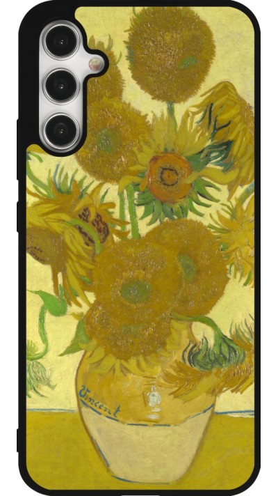 Coque Samsung Galaxy A34 5G - Silicone rigide noir Tableau art - Les Tournesols - Van Gogh