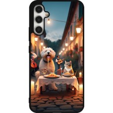 Coque Samsung Galaxy A34 5G - Silicone rigide noir Valentine 2024 Dog & Cat Candlelight