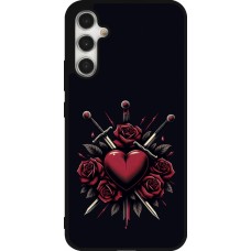Coque Samsung Galaxy A34 5G - Silicone rigide noir Valentine 2024 gothic love