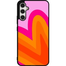 Coque Samsung Galaxy A34 5G - Silicone rigide noir Valentine 2024 heart gradient