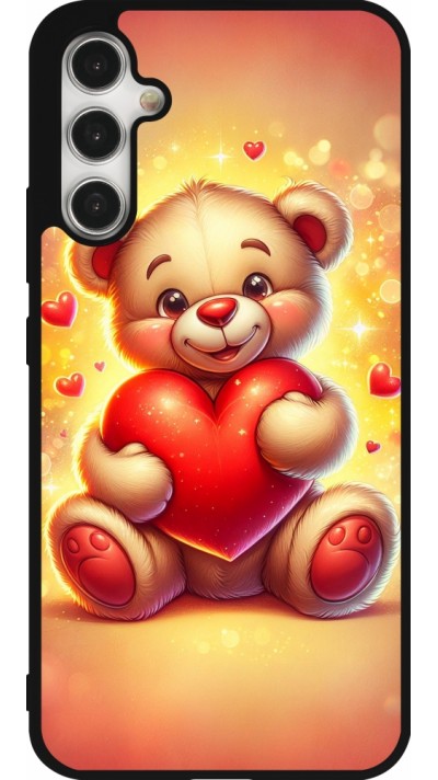 Samsung Galaxy A34 5G Case Hülle - Silikon schwarz Valentin 2024 Teddy Liebe