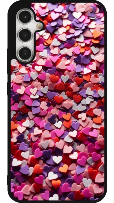 Samsung Galaxy A34 5G Case Hülle - Silikon schwarz Valentin 2025 Konfetti