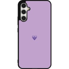 Coque Samsung Galaxy A34 5G - Silicone rigide noir Valentine 2023 purpule single heart