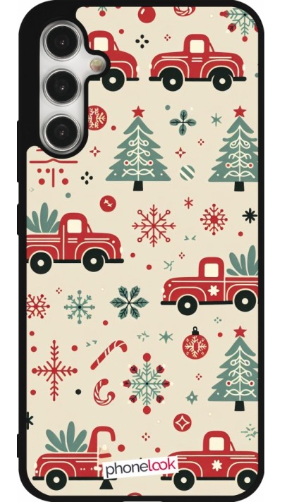 Samsung Galaxy A34 5G Case Hülle - Silikon schwarz Weihnachten 2024 Lkw Tanne