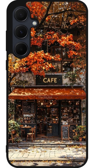 Coque Samsung Galaxy A35 5G - Silicone rigide noir Autumn 25 Coffee shop