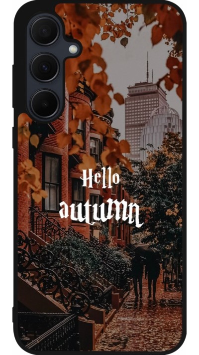 Coque Samsung Galaxy A35 5G - Silicone rigide noir Autumn 25 Hello autumn