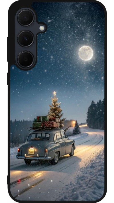 Coque Samsung Galaxy A35 5G - Silicone rigide noir Christmas 25 Car with Tree Xmas