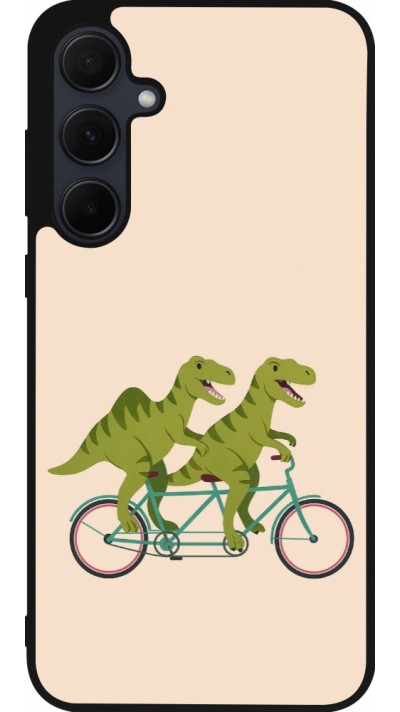 Coque Samsung Galaxy A35 5G - Silicone rigide noir Dinosaurs on bikes 2026