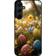 Coque Samsung Galaxy A35 5G - Silicone rigide noir Easter 2026 Decorated eggs