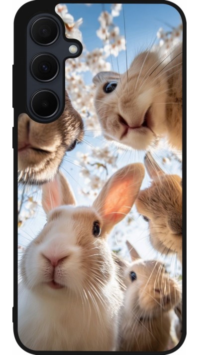 Coque Samsung Galaxy A35 5G - Silicone rigide noir Easter 2026 Rabbits