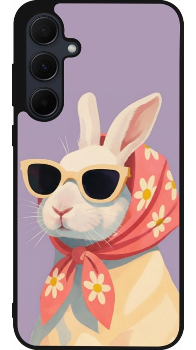 Coque Samsung Galaxy A35 5G - Silicone rigide noir Easter 2026 Rabbit with scarf