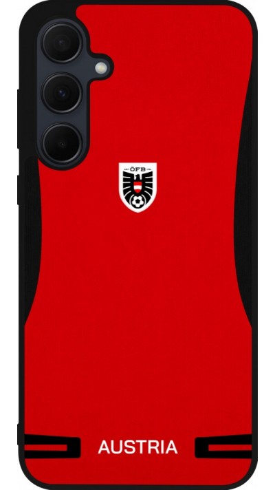 Coque Samsung Galaxy A35 5G - Silicone rigide noir Maillot de football Autriche 2026 personnalisable
