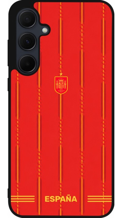 Coque Samsung Galaxy A35 5G - Silicone rigide noir Maillot de football Espagne 2026 personnalisable