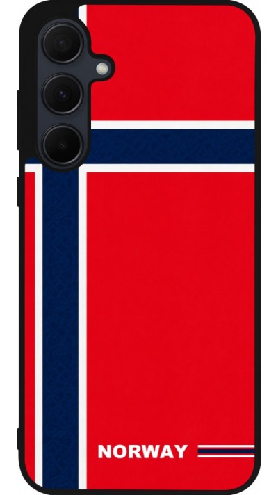 Coque Samsung Galaxy A35 5G - Silicone rigide noir Maillot de football Norvège 2026 personnalisable