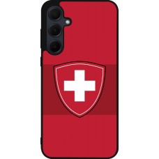 Coque Samsung Galaxy A35 5G - Silicone rigide noir Hockey World Championship Ecusson Suisse