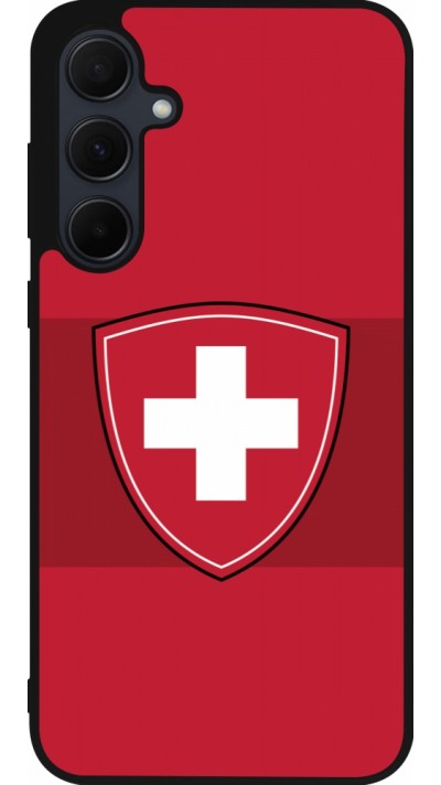 Coque Samsung Galaxy A35 5G - Silicone rigide noir Hockey World Championship Ecusson Suisse