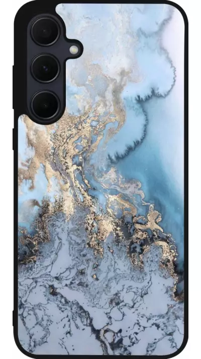Coque Samsung Galaxy A35 5G - Silicone rigide noir Marble 04