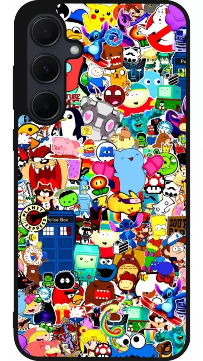 Coque Samsung Galaxy A35 5G - Silicone rigide noir Mixed cartoons