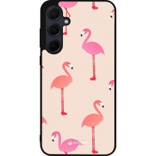 Coque Samsung Galaxy A35 5G - Silicone rigide noir Pink Flamingos Pattern