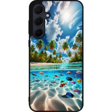 Coque Samsung Galaxy A35 5G - Silicone rigide noir Plage Paradis