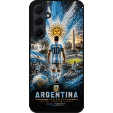Coque Samsung Galaxy A35 5G - Silicone rigide noir Football Argentine splash 2026
