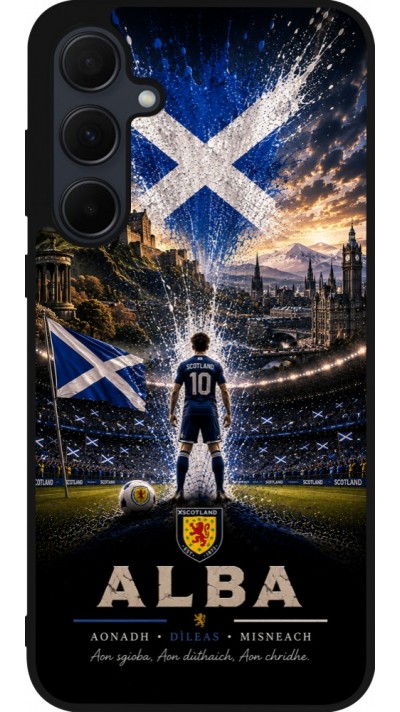 Coque Samsung Galaxy A35 5G - Silicone rigide noir Football Écosse splash 2026