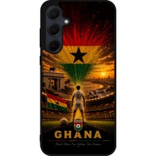 Coque Samsung Galaxy A35 5G - Silicone rigide noir Football Ghana splash 2026