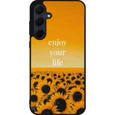 Coque Samsung Galaxy A35 5G - Silicone rigide noir Summer 2026 Enjoy your life