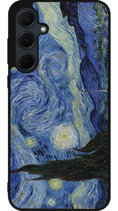 Coque Samsung Galaxy A35 5G - Silicone rigide noir Tableau art - La Nuit étoilée - Van Gogh