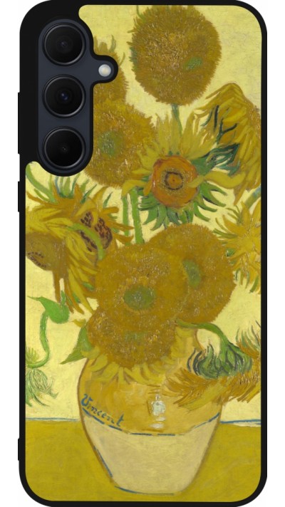 Coque Samsung Galaxy A35 5G - Silicone rigide noir Tableau art - Les Tournesols - Van Gogh