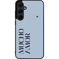 Coque Samsung Galaxy A35 5G - Silicone rigide noir Valentine 2024 mucho amor azul