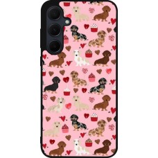 Coque Samsung Galaxy A35 5G - Silicone rigide noir Valentine 2024 puppy love