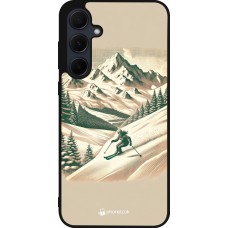Coque Samsung Galaxy A35 5G - Silicone rigide noir Vintage Ski Mountain