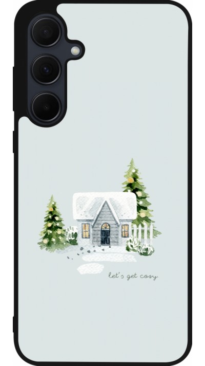 Coque Samsung Galaxy A35 5G - Silicone rigide noir Winter 25 Cosy House
